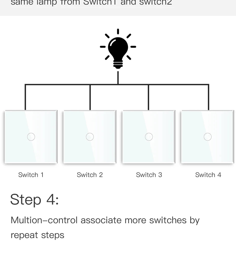 BSEED 1/2/3Gang Wifi Touch Switches With Capacitor 2Way For Stairs Corridors Lamps Tuya Smart Life Alexa App Control  2Pack