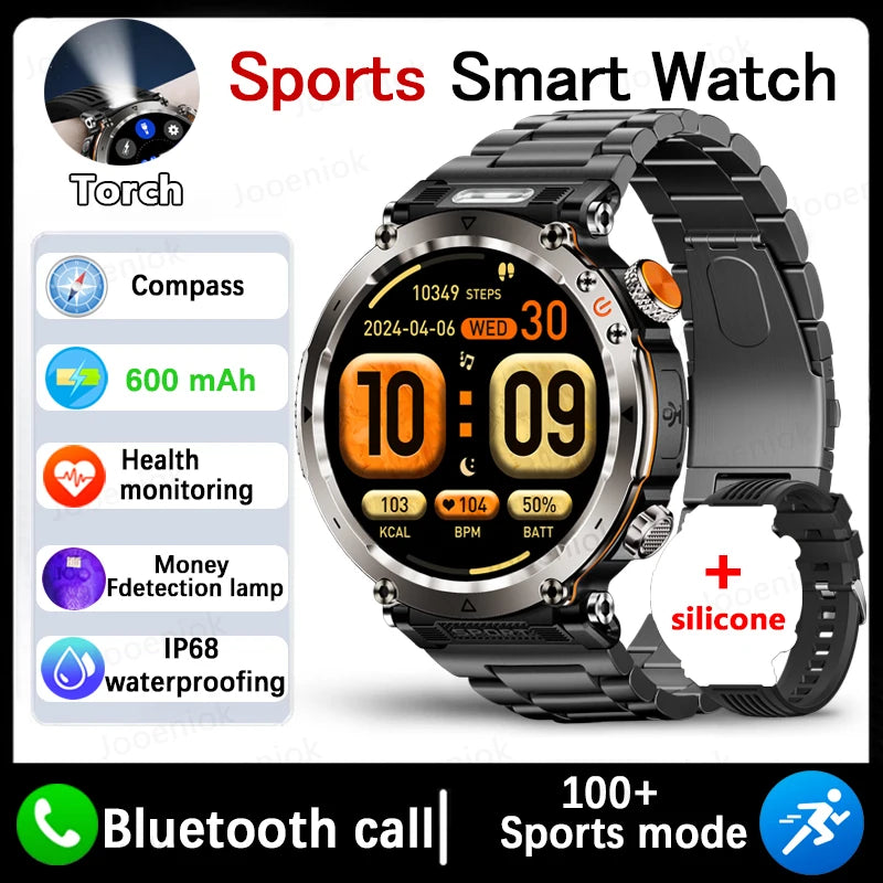 Outdoor Sports Smart Watch Men AMOLED Screen NFC Heart Rate Bluetooth Call 5ATM Waterproof Smartwatch 2025 New Fashion Luxury