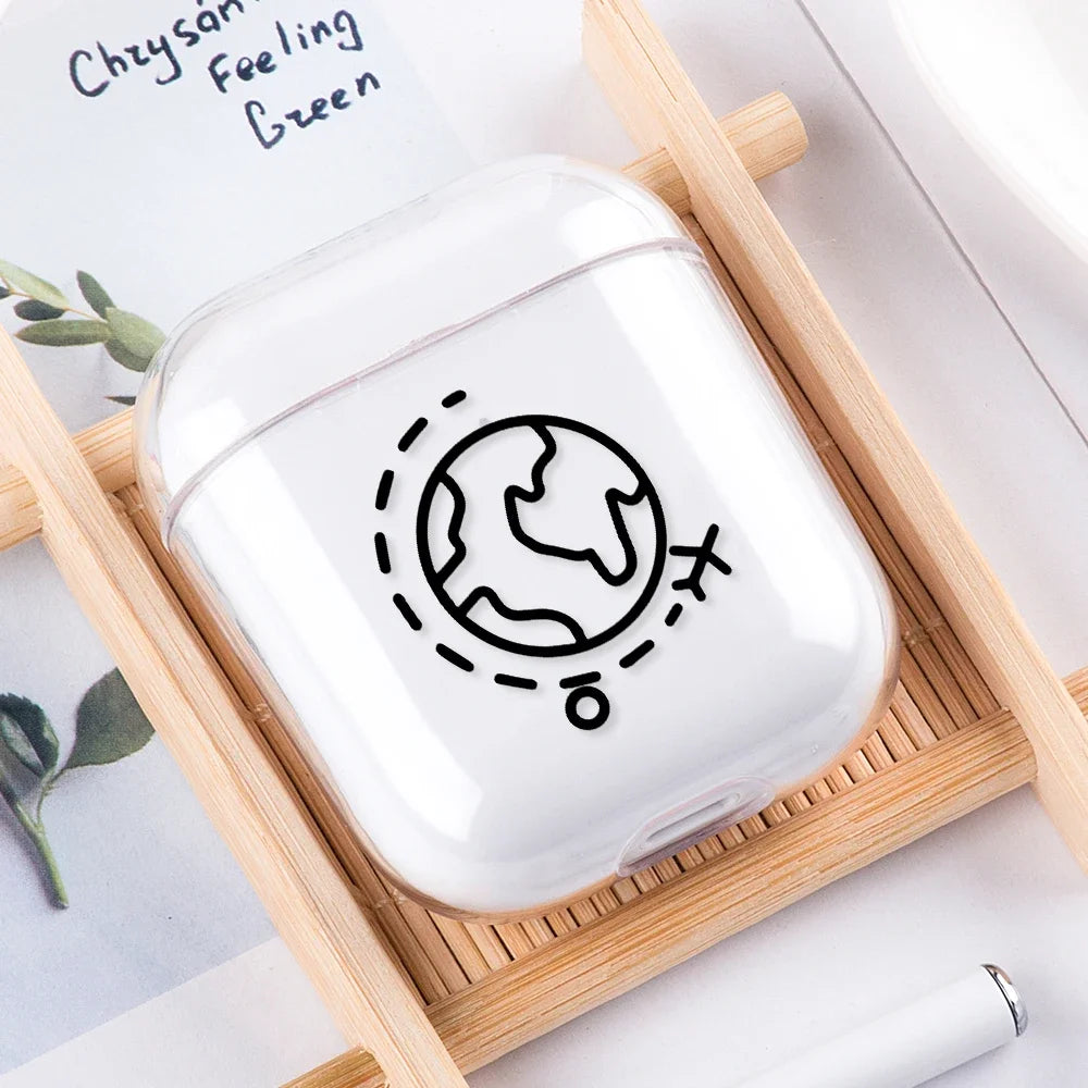 Airplane Pattern Clear Earphone Cases For Airpods 4th 2 1 3 Pro 2 Fundas Headphone Cover For Apple Airpods Air Pods Pro Airpods3