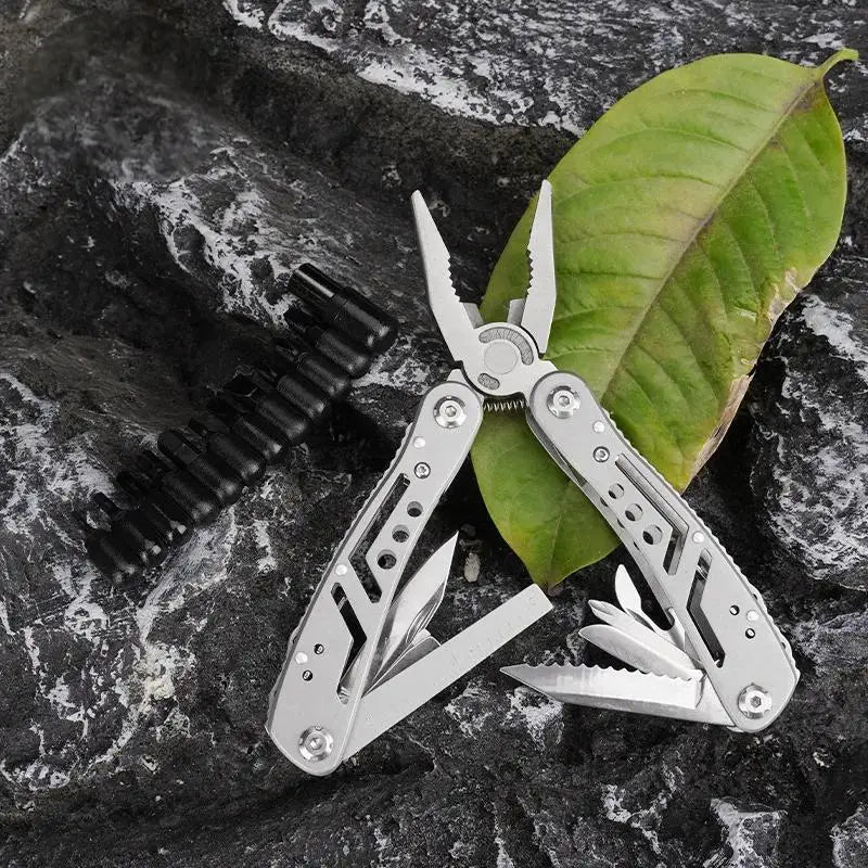 Stainless Steel 24-in-1 Multitool Screwdriver Portable Cutter Folding Tool for Camping Hunting Outdoor Activities High-Quality G