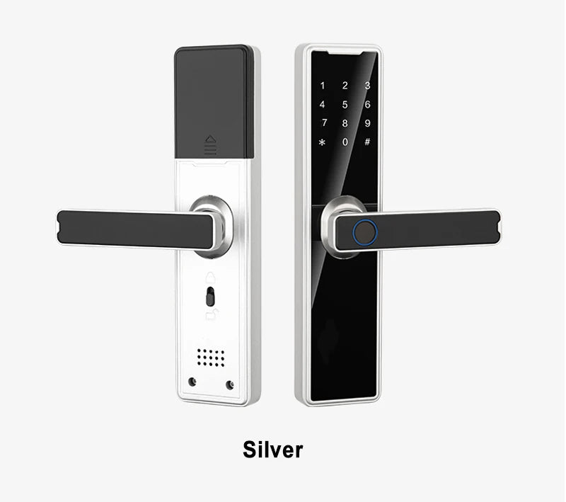Support 8 Languages Fingerprint Lock Smart Door Lock For 150 Users Capacity Household  Tuya Intelligent Life APP Control