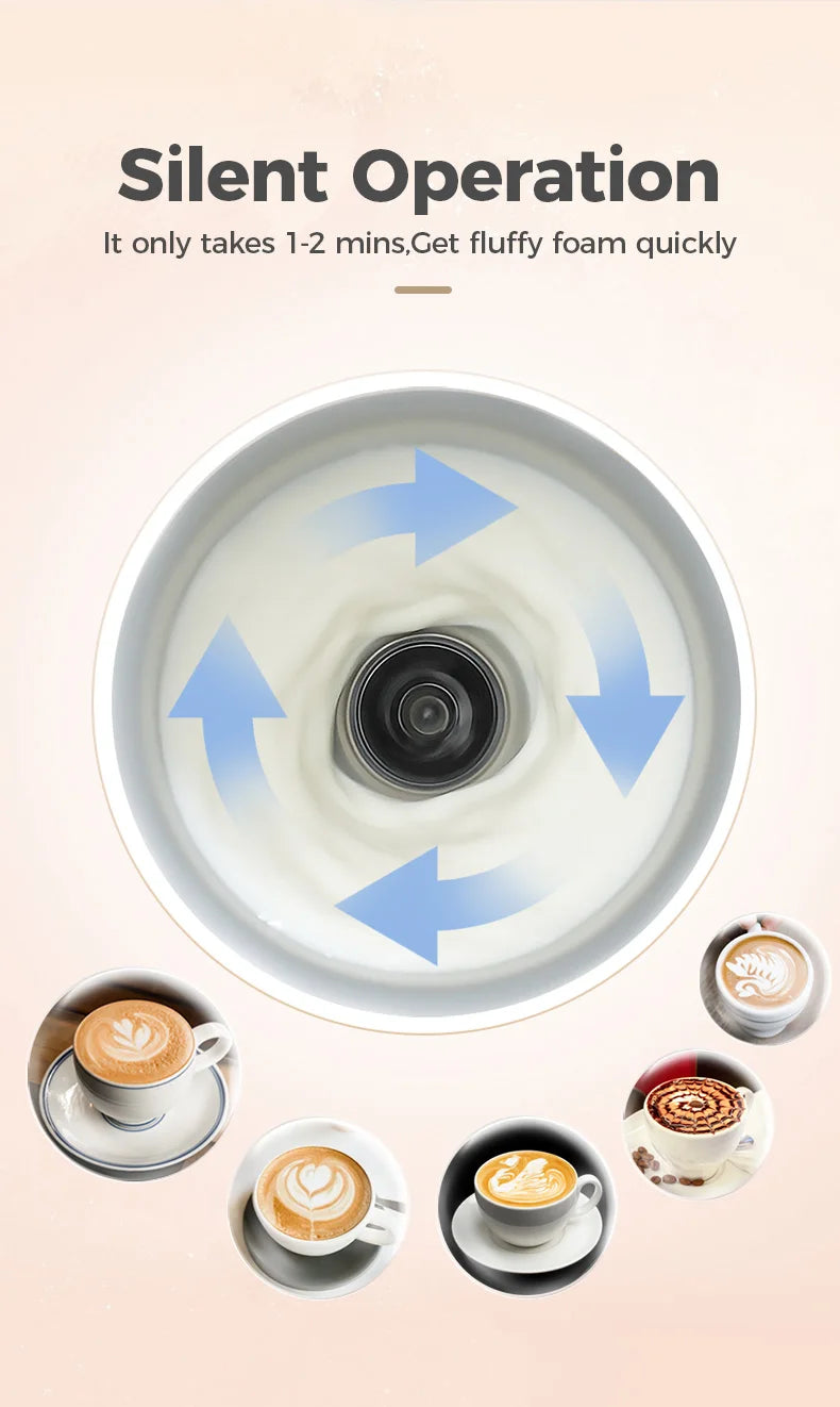 Cafelffe Electric Milk Frother Frothing Foamer Chocolate Mixer Cold/Hot Latte Cappuccino automatic Milk Foam Cool Touch Stirring