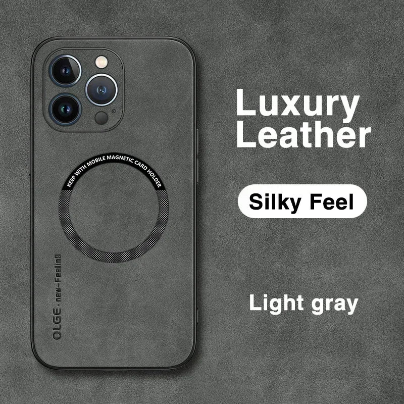For Magsafe Luxury Leather Shockproof Phone Cases For iPhone 17 16 15 14 13 12 11 Pro Max Plus Magnetic Wireless Charging Cover