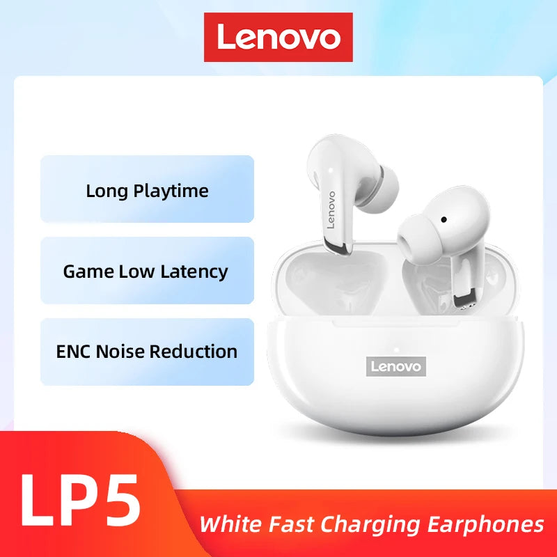 Lenovo LP5 Wireless Bluetooth Earbuds | HiFi Sound, Waterproof, Sports