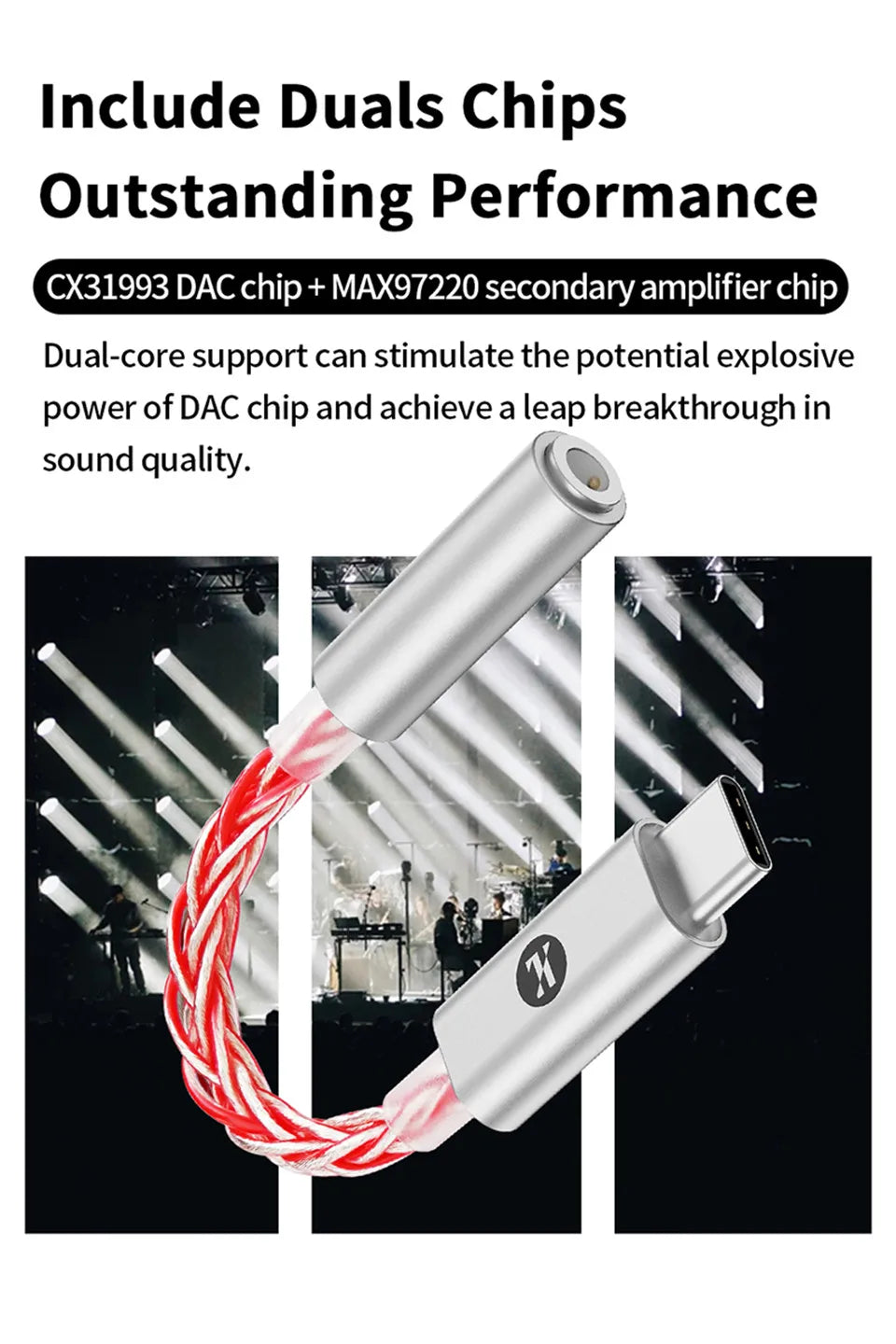 JCALLY JM6 Pro USB-C to 3.5mm HiFi DAC Headphone Adapter