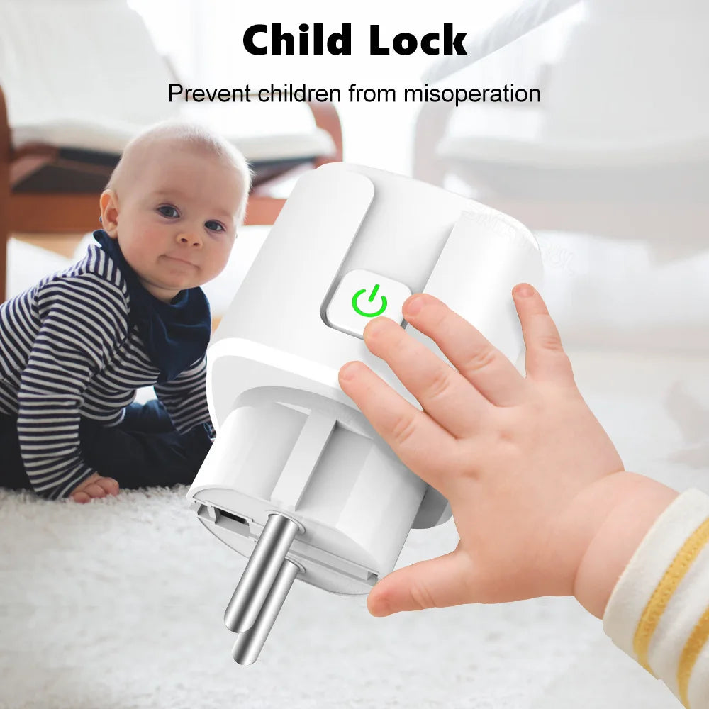 Matter WiFi Smart Plug 16A/20A EU Smart Socket Home Appliance Plug Adapter Timing for HomeKit SmartThings Alexa Google Siri