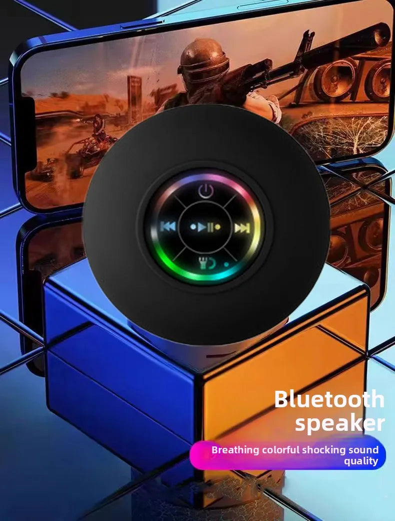 Mini Portable MINGCVIL Bluetooth Audio IPX4 Waterproof Led Lights Bathroom Outdoor Large Suction Cup Can Adsorbed Wall Speaker