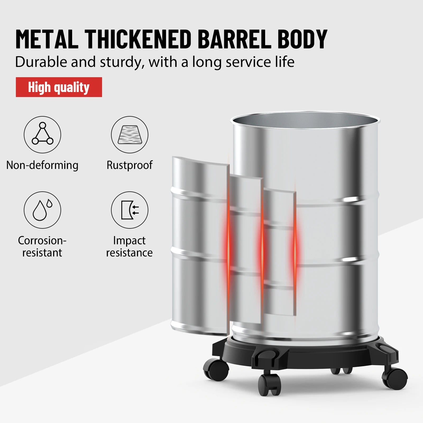 Wet & Dry Vacuum Cleaner 20L 6000W 20kpa 3 In 1 Blower Cleaning Portable Powerful Suction Industrial Vacuum with 4 Caster Wheels