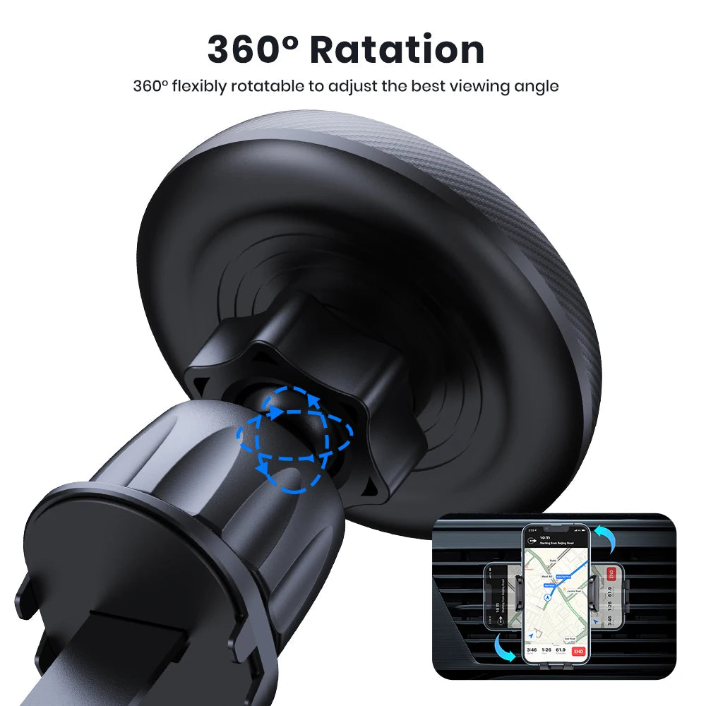 TOPK for Magsafe Car Phone Holder Powerful Magnetism Premium Quality Single-Hand Operation Metal Hook Magnetic Car Phone Mount