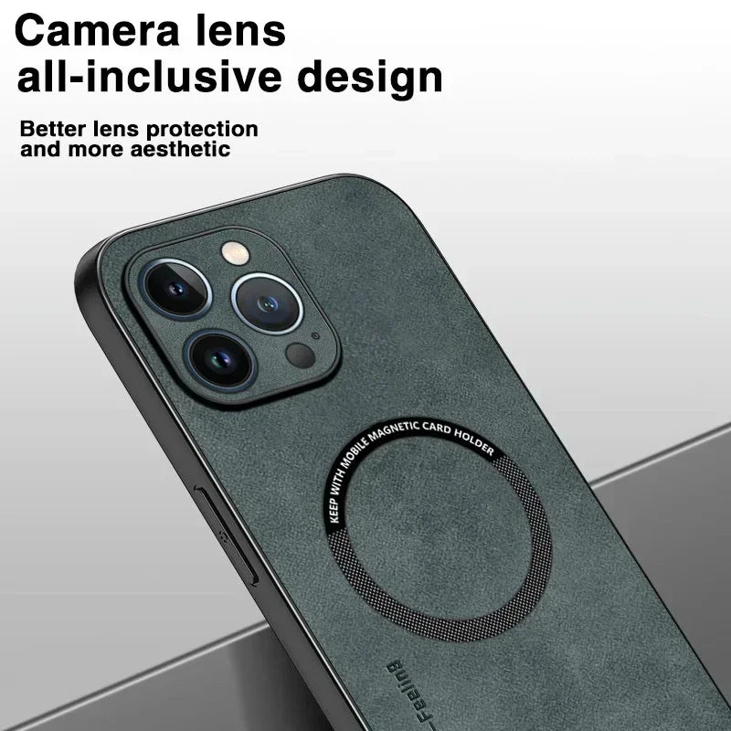 For Magsafe Luxury Leather Shockproof Phone Cases For iPhone 17 16 15 14 13 12 11 Pro Max Plus Magnetic Wireless Charging Cover