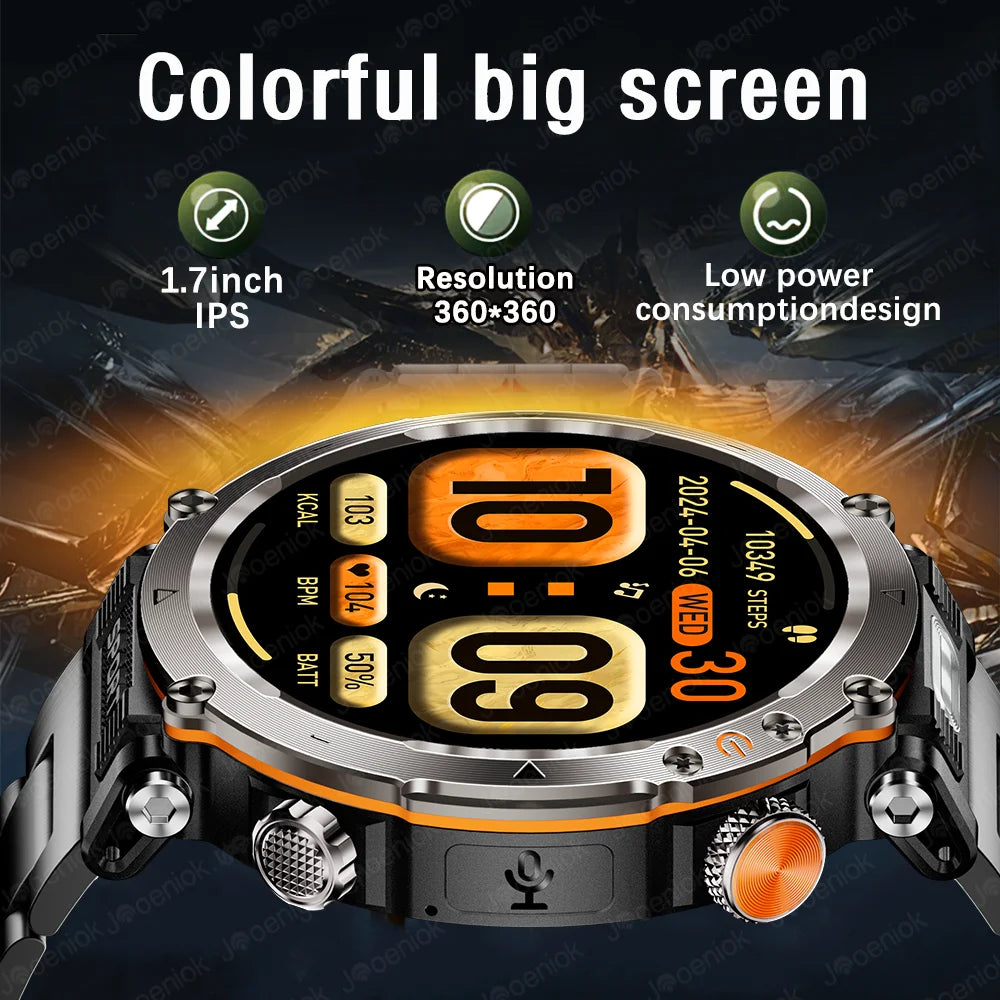 Outdoor Sports Smart Watch Men AMOLED Screen NFC Heart Rate Bluetooth Call 5ATM Waterproof Smartwatch 2025 New Fashion Luxury