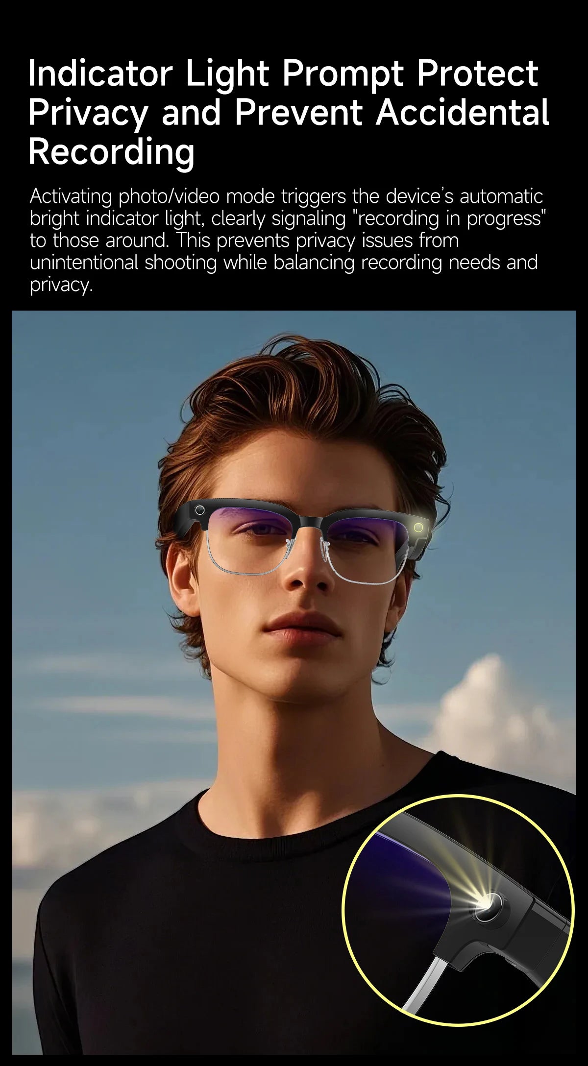 2026 World Premiere 4K HD Camera AI Smart Glasses 800W Pixel Camera 1080P Video AI Photo Recognition Call Travel abroad Glasses