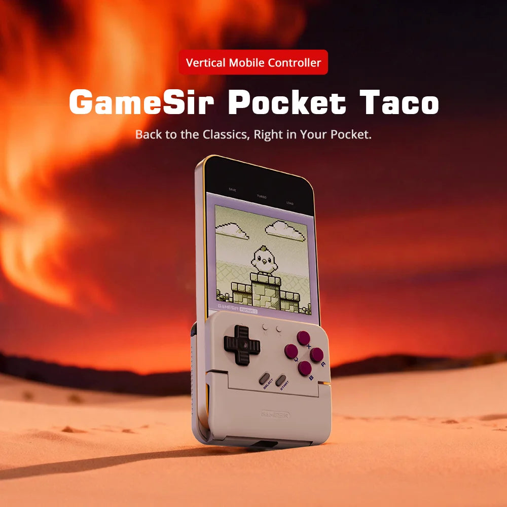 GameSir Pocket Taco Gaming Mobile Controller, Portable Retro Gamepad, Lightweight Bluetooth Vertical Handheld for Android