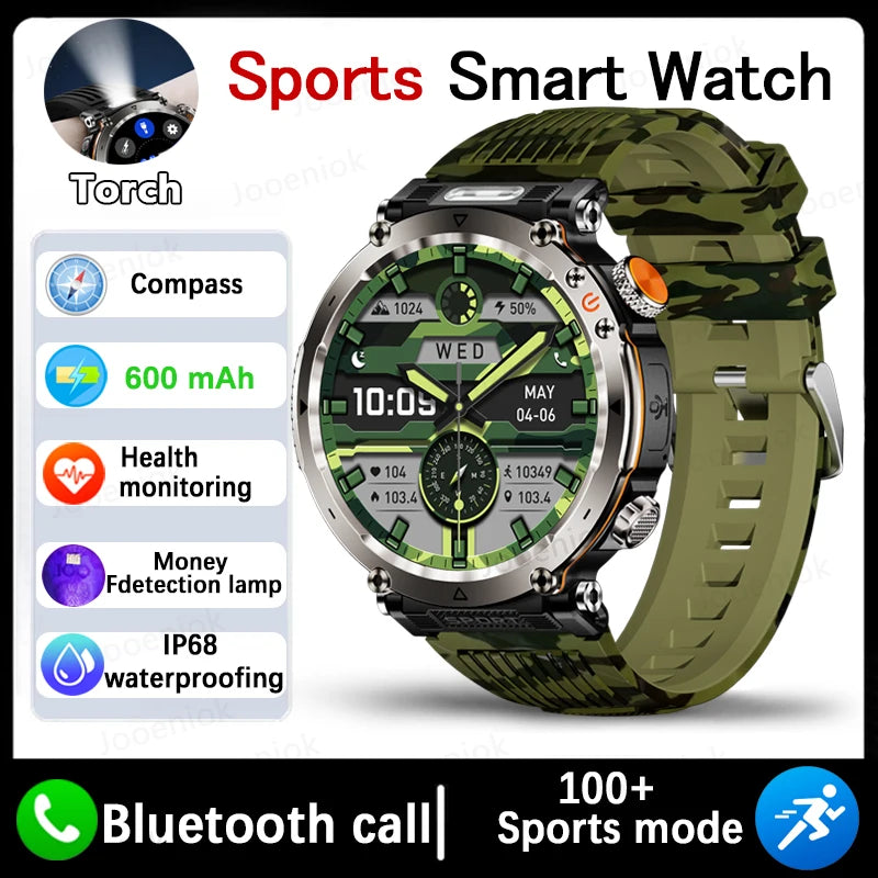 Outdoor Sports Smart Watch Men AMOLED Screen NFC Heart Rate Bluetooth Call 5ATM Waterproof Smartwatch 2025 New Fashion Luxury