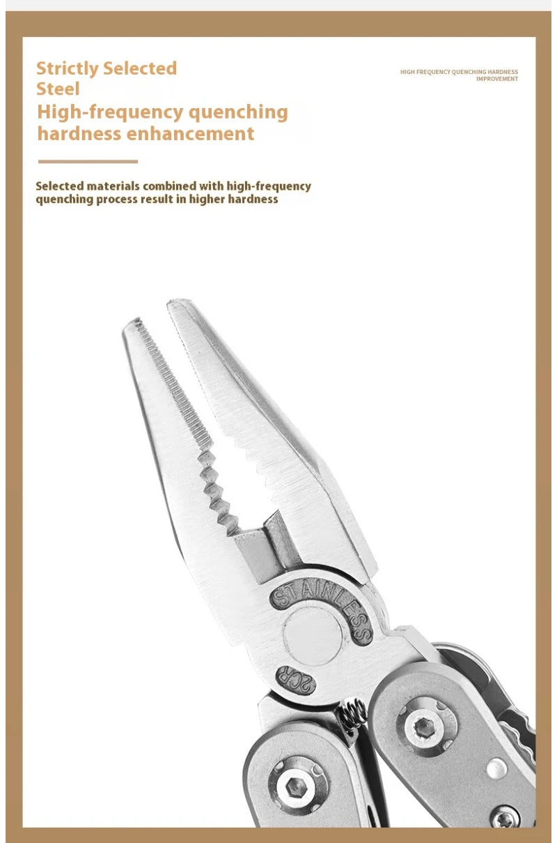Stainless Steel 24-in-1 Multitool Screwdriver Portable Cutter Folding Tool for Camping Hunting Outdoor Activities High-Quality G
