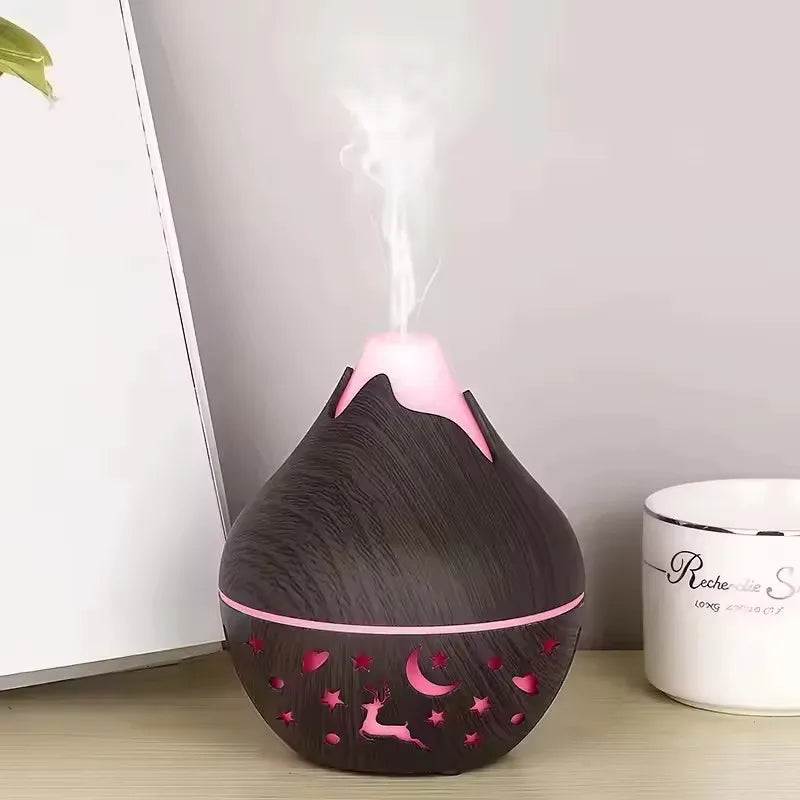 Volcano Air Humidifier 300ml Desktop USB Water Mist Diffuser Purifier Air Freshener Nebulizer with Colorful Ambient Night Light