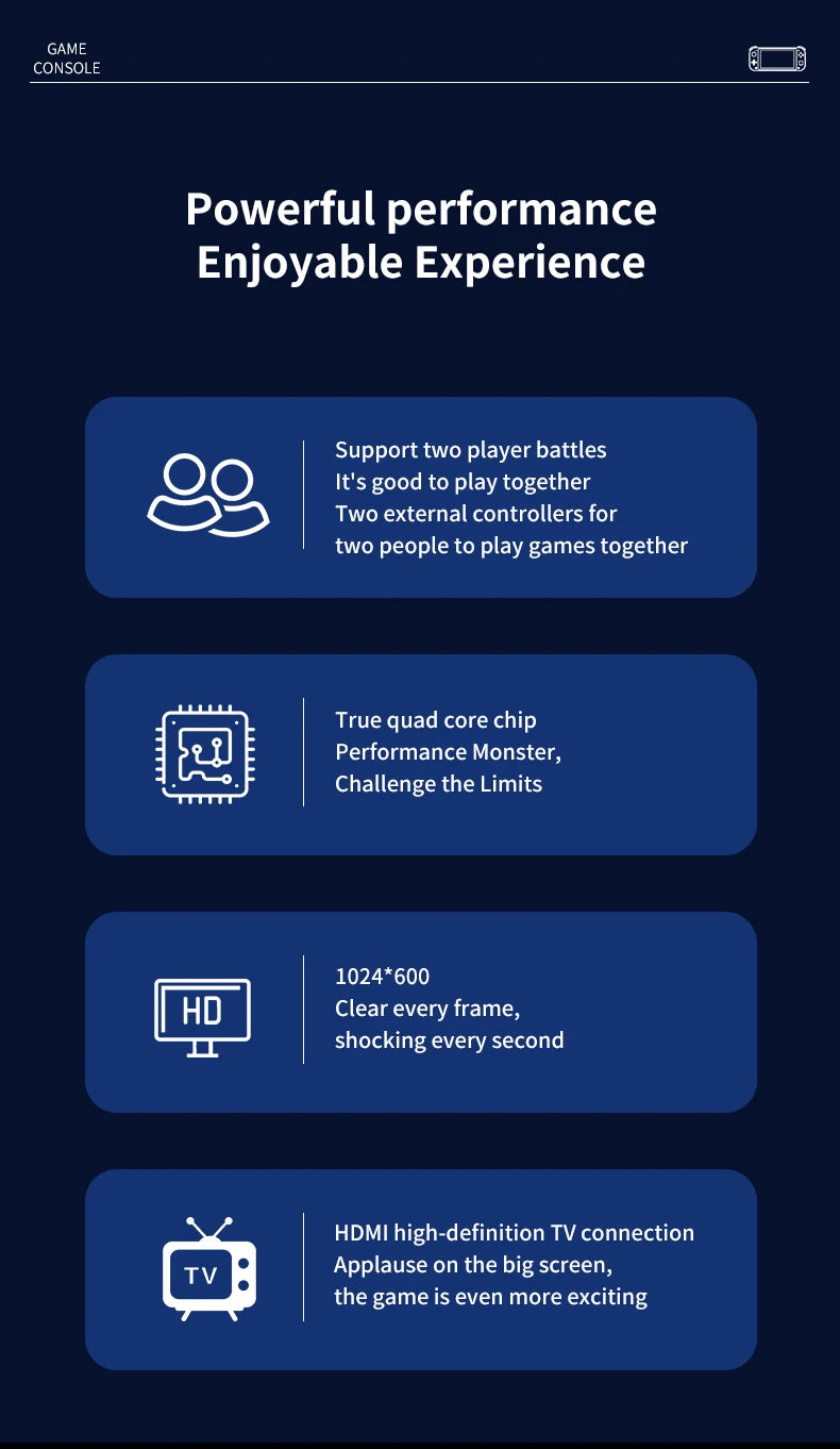 G90 Retro Handheld Game Console Built-in Mass Classic Arcade Games HD Large Screen Support Connect TV Portable Gaming Console Gi