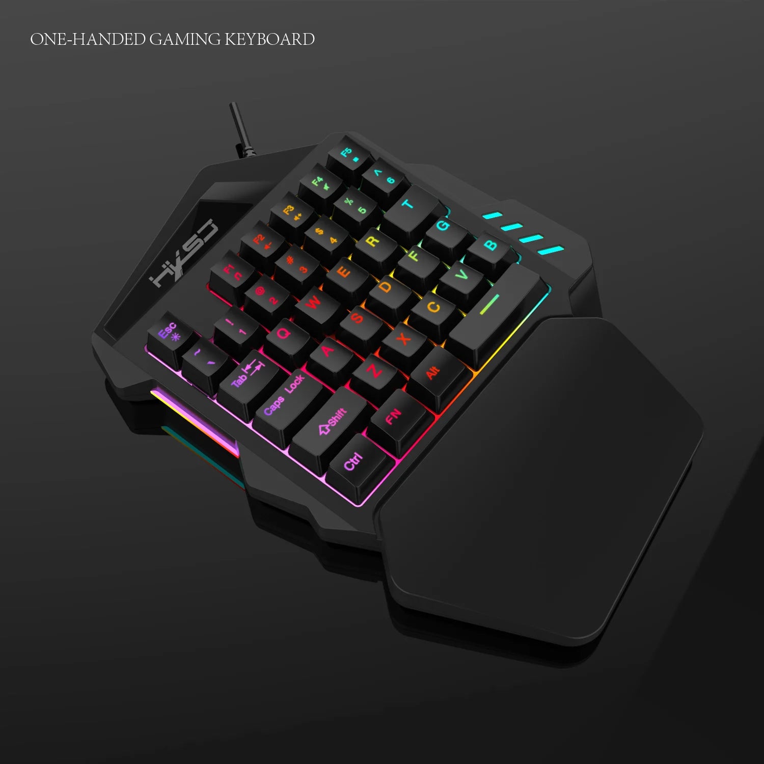 Gaming One-Handed Keyboard And Mouse Set with 35 Keys, Dual-Color Injection Molded Keycaps, Colorful Backlight, USB Plug-And