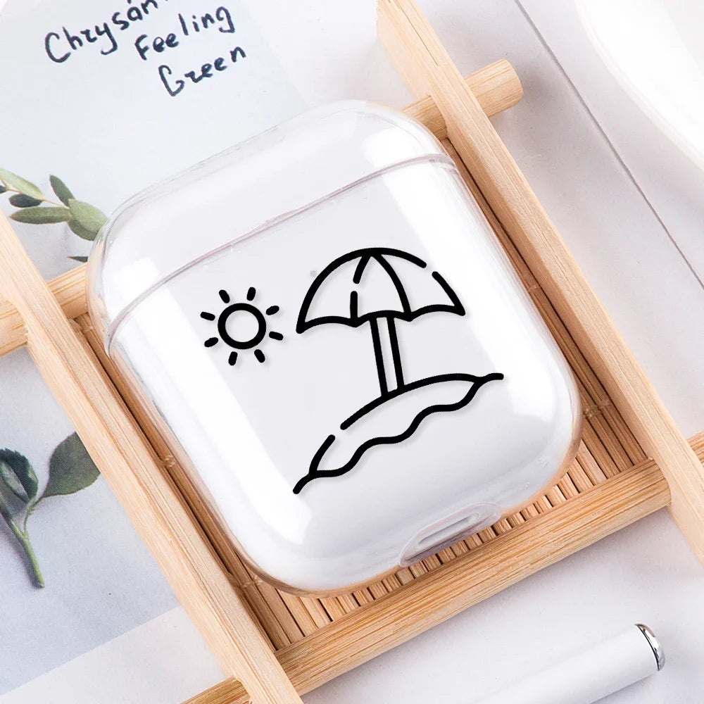 Airplane Pattern Clear Earphone Cases For Airpods 4th 2 1 3 Pro 2 Fundas Headphone Cover For Apple Airpods Air Pods Pro Airpods3