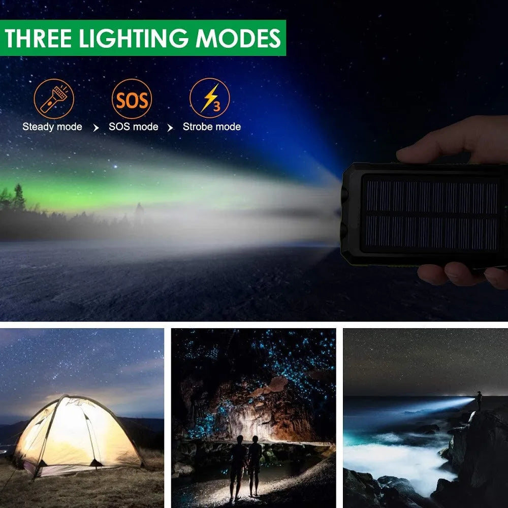 80,000mAh Solar Power Bank with LED Light