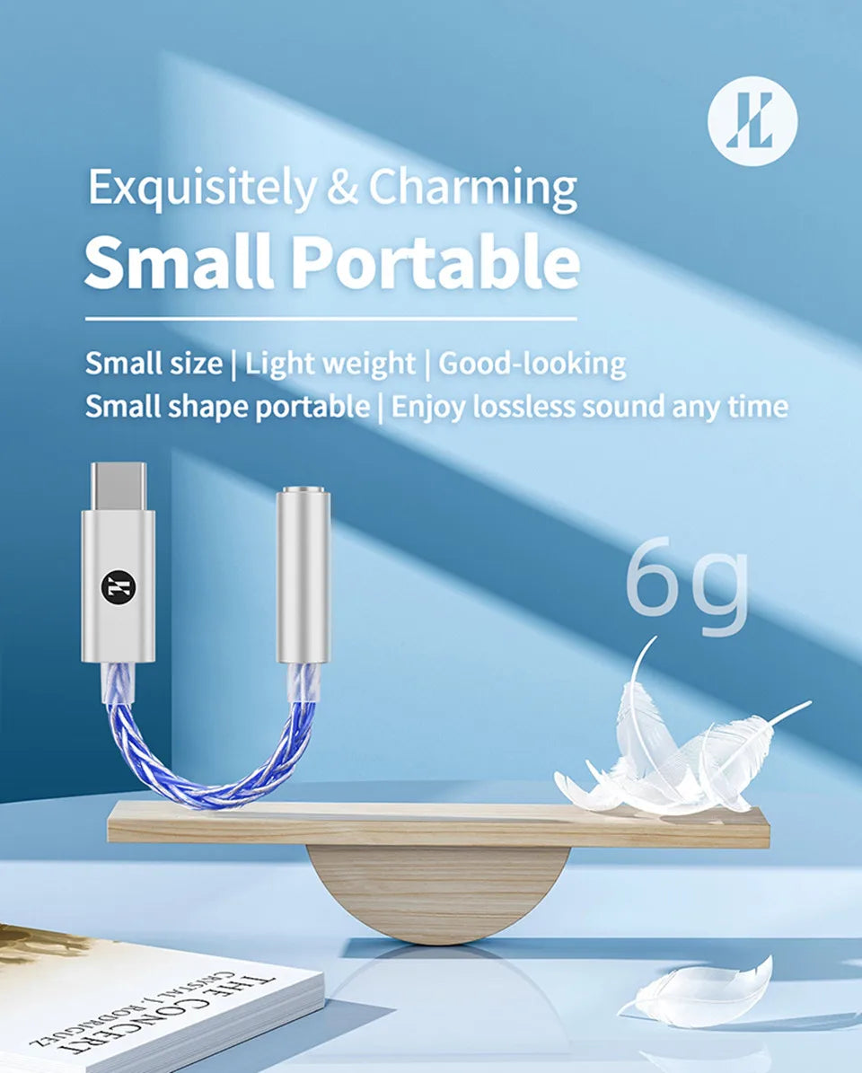 JCALLY JM6 Pro USB-C to 3.5mm HiFi DAC Headphone Adapter
