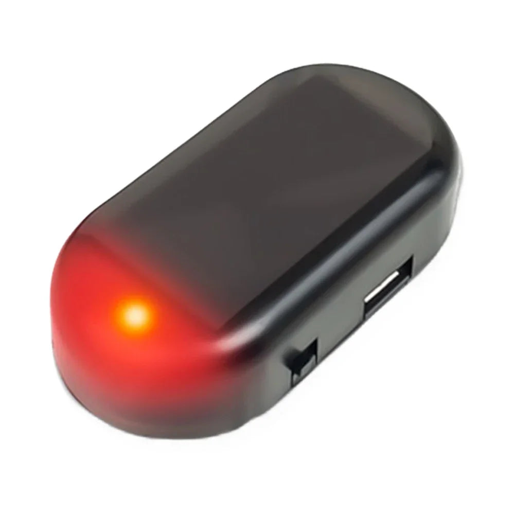 Solar Powered Car Fake Security Light Super Bright Simulated Dummy Alarm Blue/Red Light Wireless Warning Anti-Theft Caution Lamp