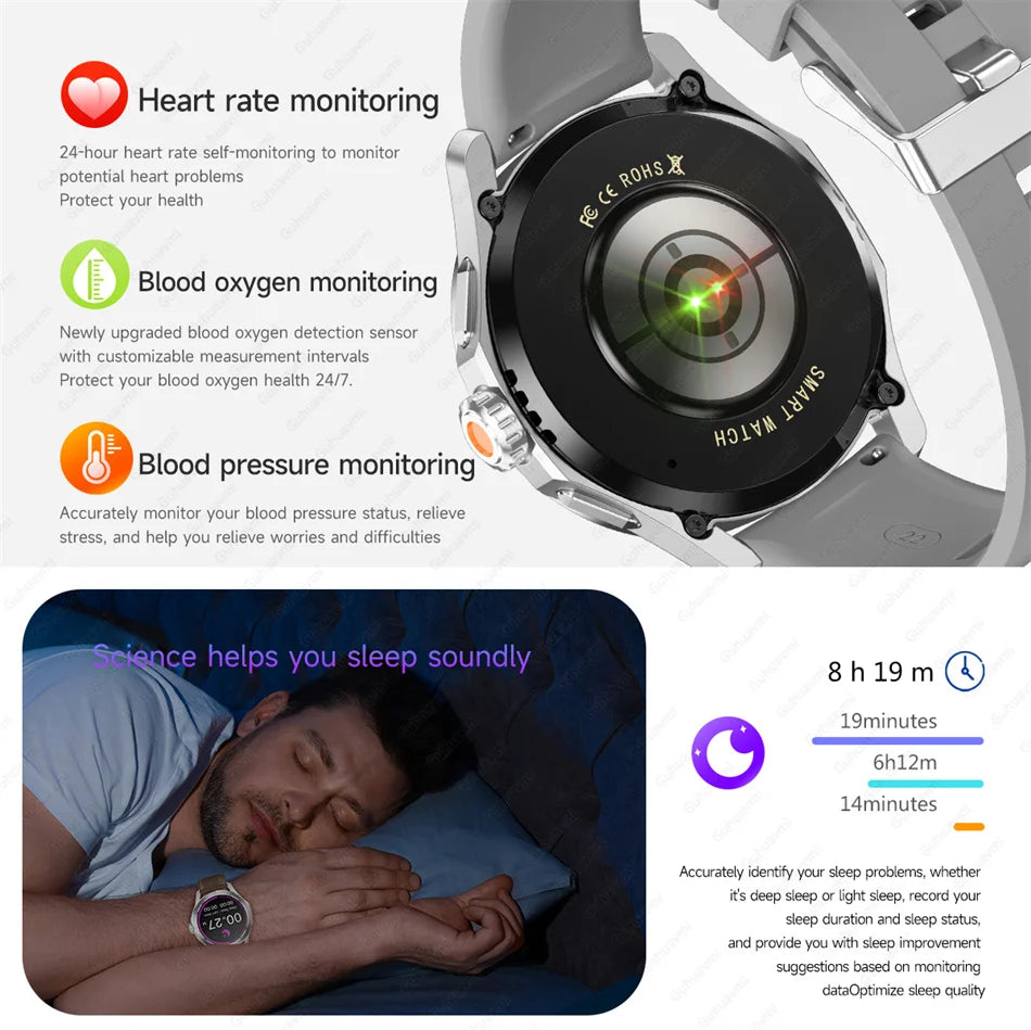 2026 GUHUAVMI Men's Smart Watch Waterproof IP69K Military-Grade Durability Bluetooth Call GPS Tracking Smartwatches Android iOS