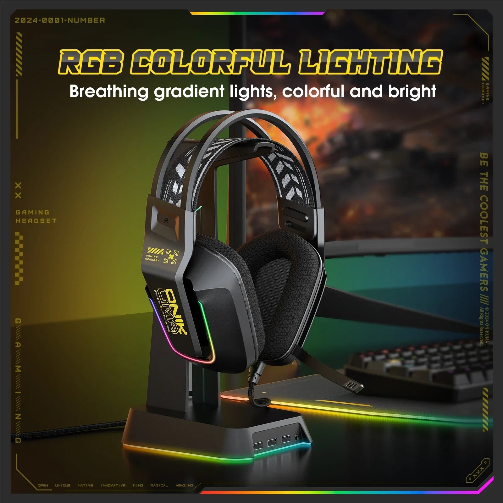 ONIKUMA X13 RGB Gaming Headset with Mic