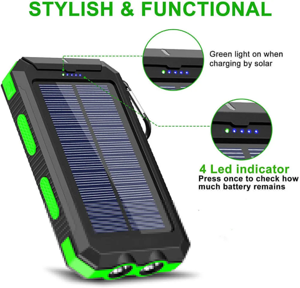 80,000mAh Solar Power Bank with LED Light