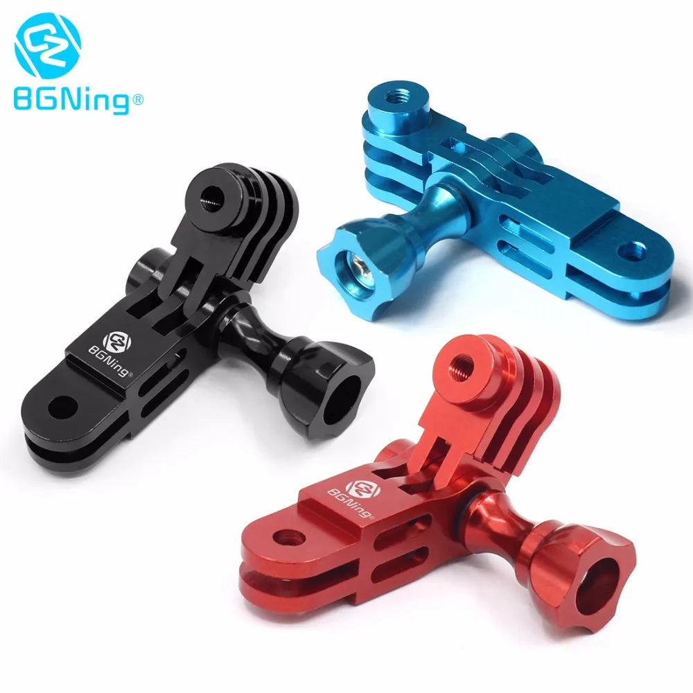 CNC Aluminum Three-Way Pivot Arm Mount Adapter for GOPRO Hero 13 12 11 10 Session Yi SJcam EKEN Sony DJI Action Camera Tripod