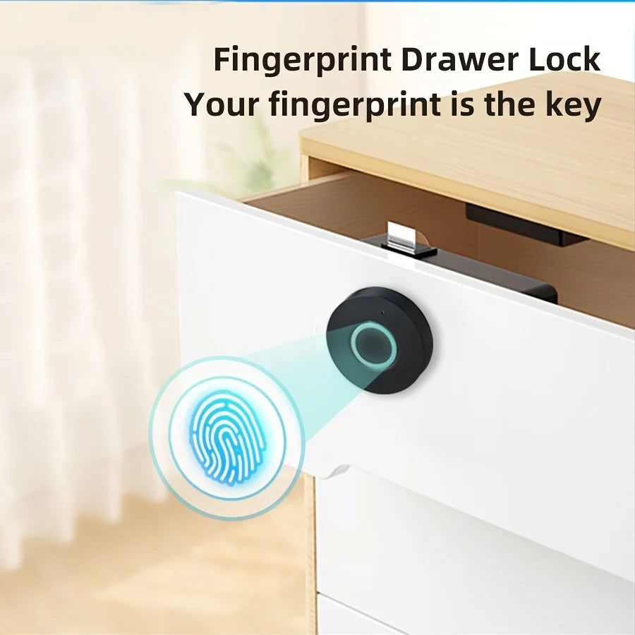 Compact ABS Fingerprint Drawer Lock Smart Biometric Security for Cabinets Shoe Lockers File Cabinets Easy to Install