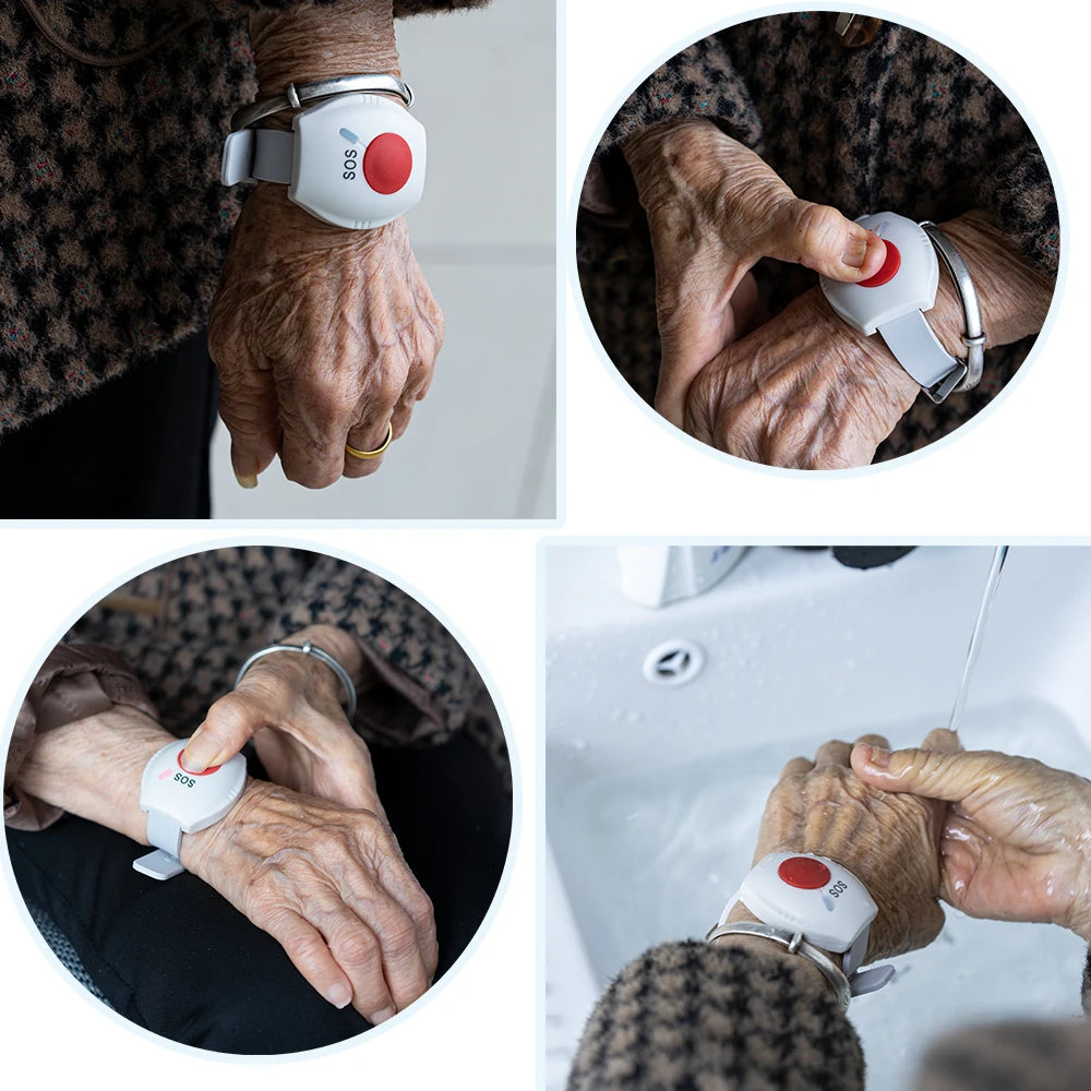 2pcs Panic Button RF433mhz SOS Bracelet Emergency Button for Elderly Alarm Watch Old People GSM Home Security Alarm System