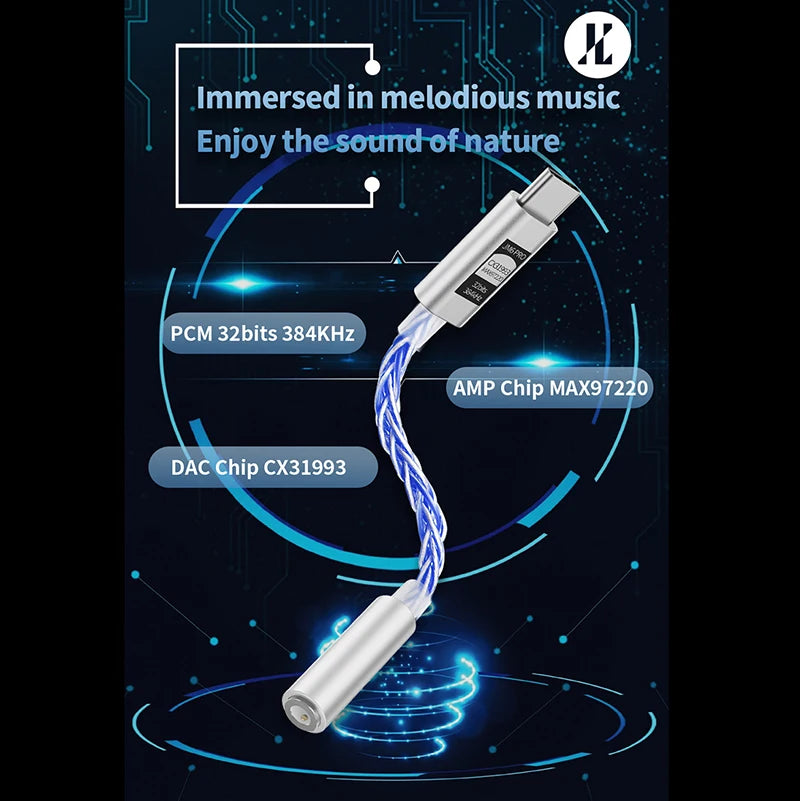 JCALLY JM6 Pro USB-C to 3.5mm HiFi DAC Headphone Adapter