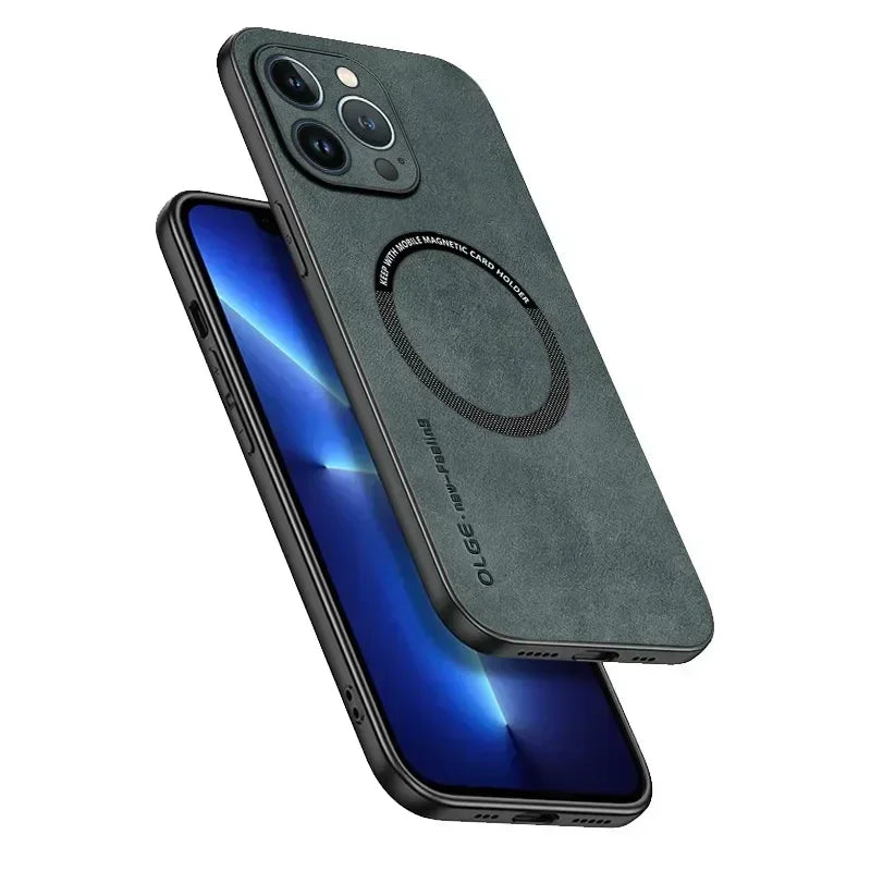 For Magsafe Luxury Leather Shockproof Phone Cases For iPhone 17 16 15 14 13 12 11 Pro Max Plus Magnetic Wireless Charging Cover