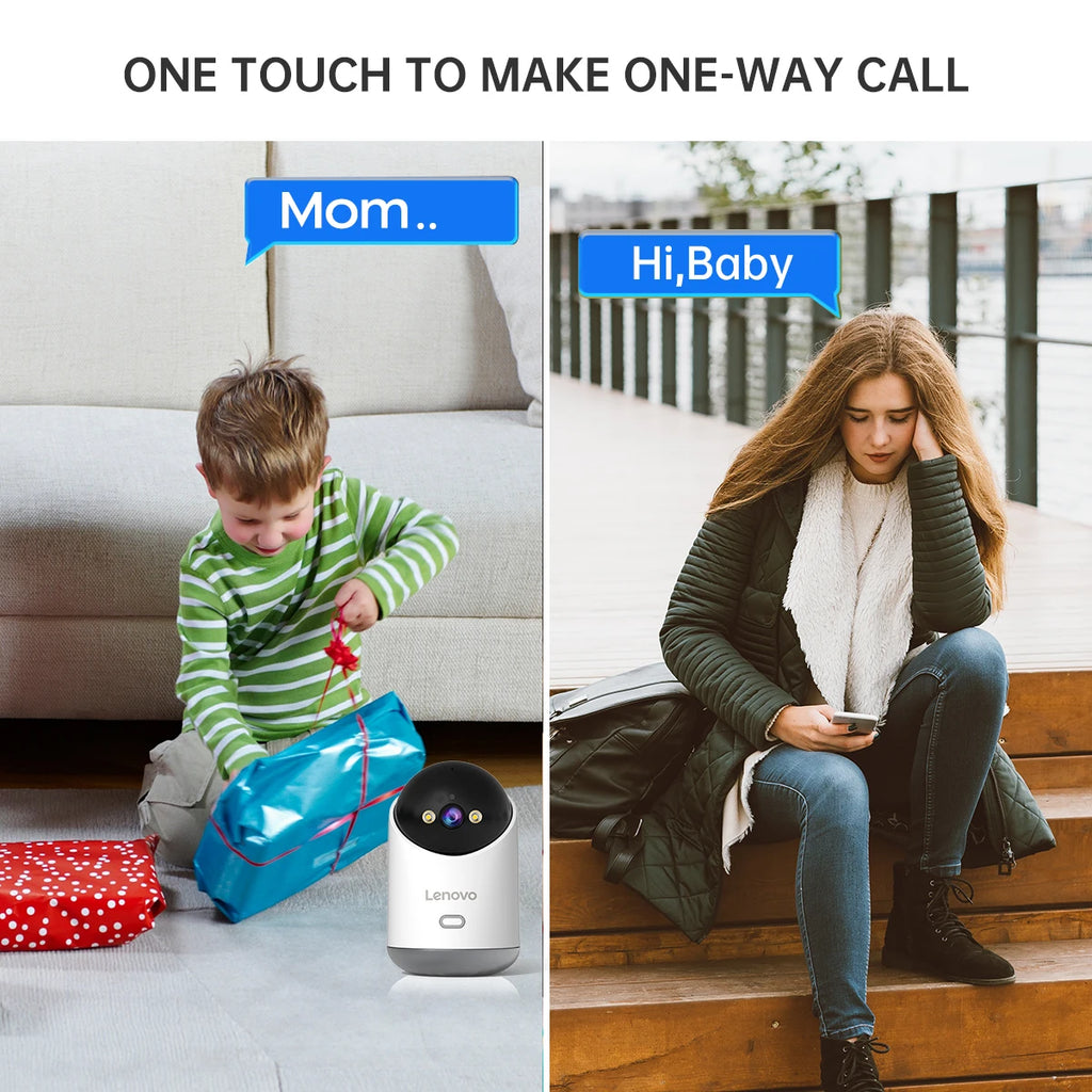 Lenovo 2MP WiFi Camera Smart Home Indoor Wireless IP Surveillance Camera Auto Tracking Security CCTV Surveillance Baby Monitor