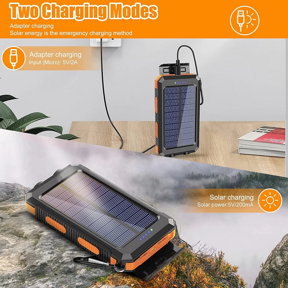 80,000mAh Solar Power Bank with LED Light