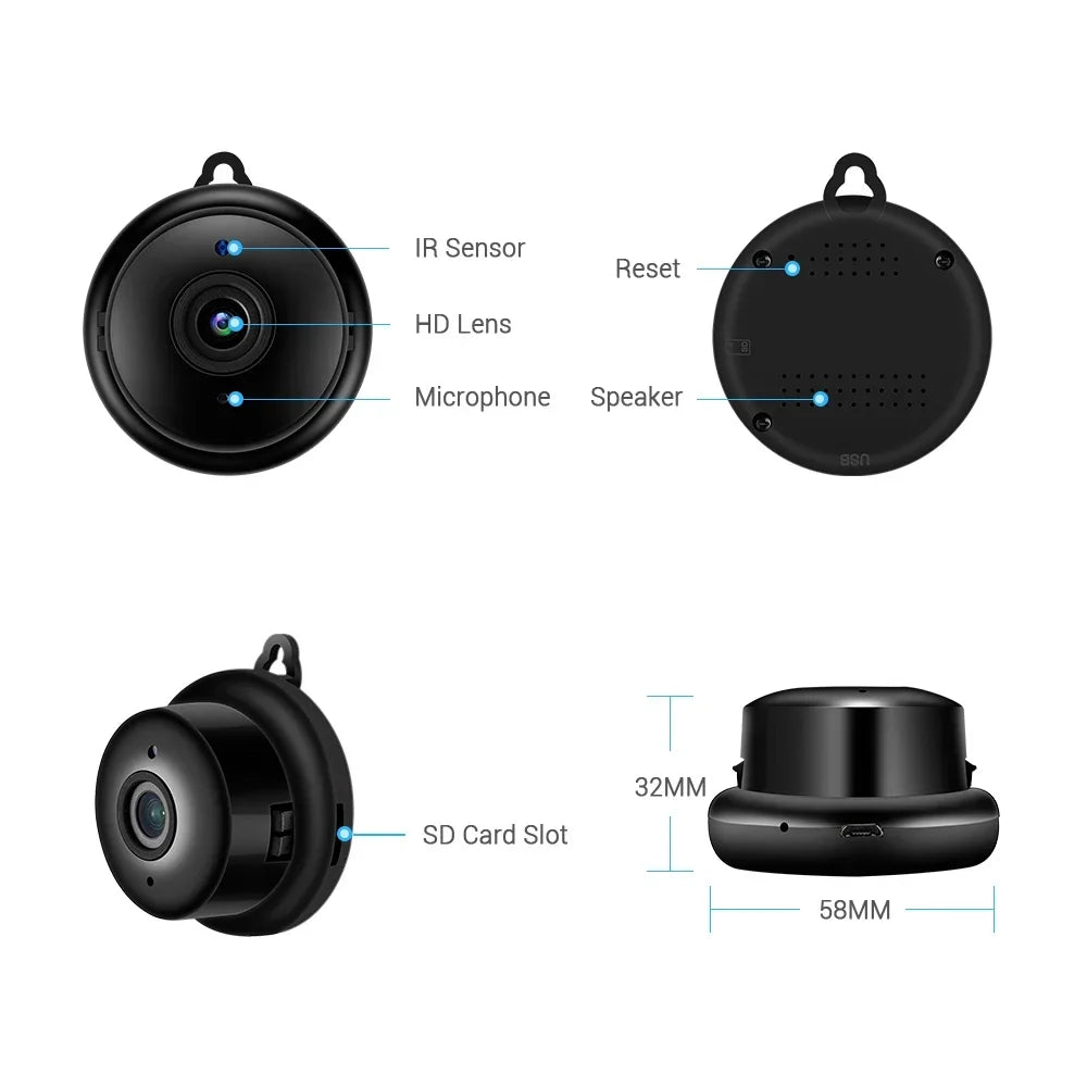 V380 Mini Cameras HD 1080P Small Wifi Camera  Micro IP Cam Infrared Night Version DVR Remote Motion Sensor Audio Video Recorder