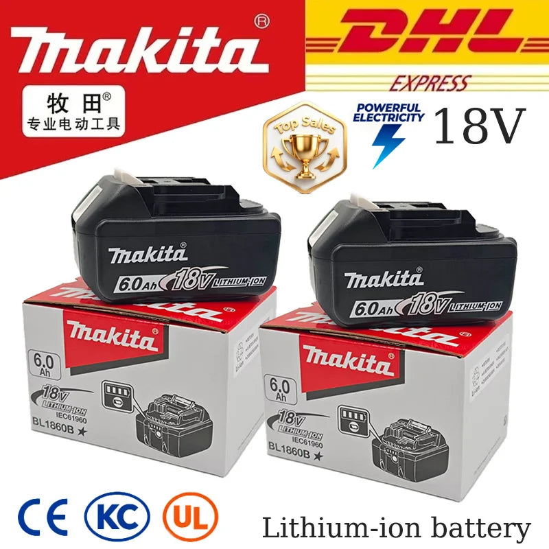Original 18v Makita battery Authorize the sale of 6.0Ah BL1860B 5.0Ah BL1850B 3.0Ah BL1830B-BL1820B Makita18V battery 5.0Ah 20V