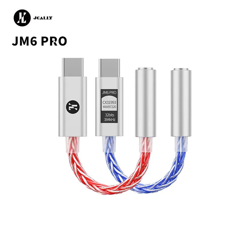 JCALLY JM6 Pro USB-C to 3.5mm HiFi DAC Headphone Adapter