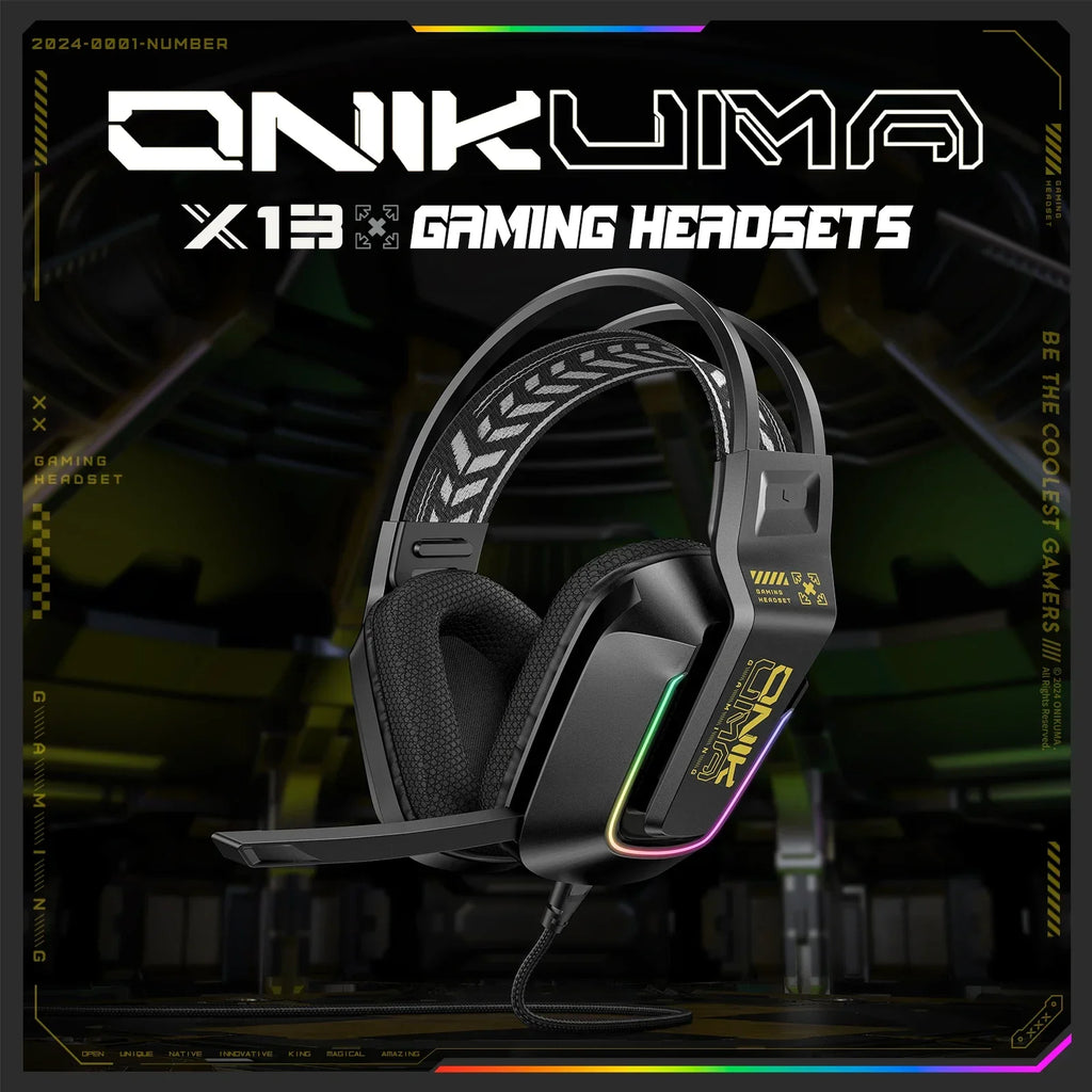 ONIKUMA X13 RGB Gaming Headset with Mic