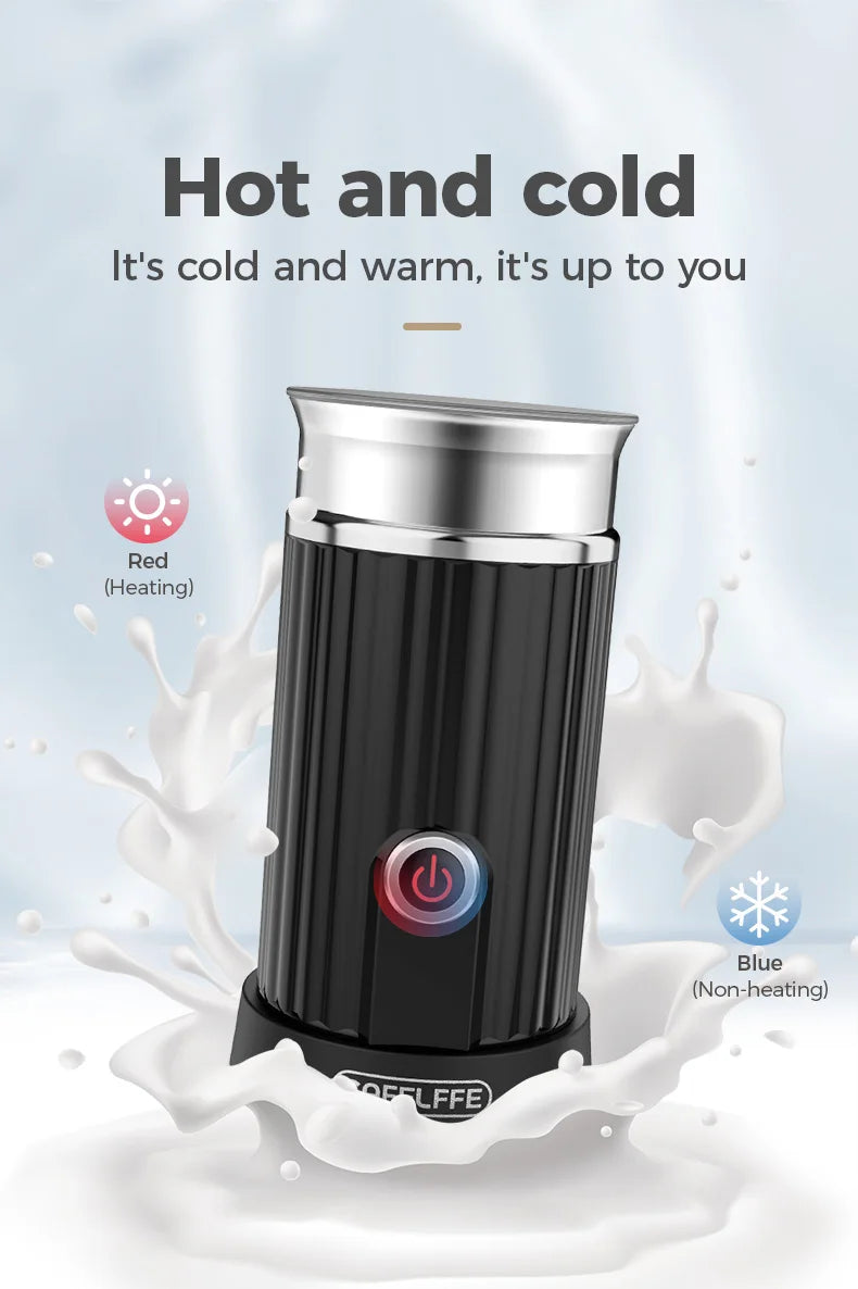 Cafelffe Electric Milk Frother Frothing Foamer Chocolate Mixer Cold/Hot Latte Cappuccino automatic Milk Foam Cool Touch Stirring