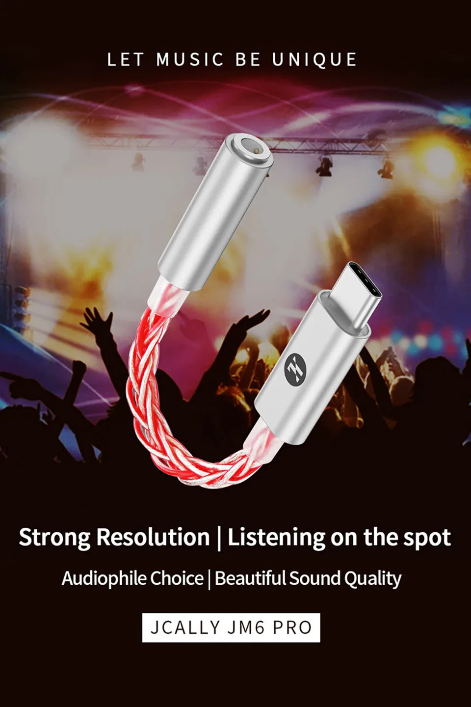 JCALLY JM6 Pro USB-C to 3.5mm HiFi DAC Headphone Adapter