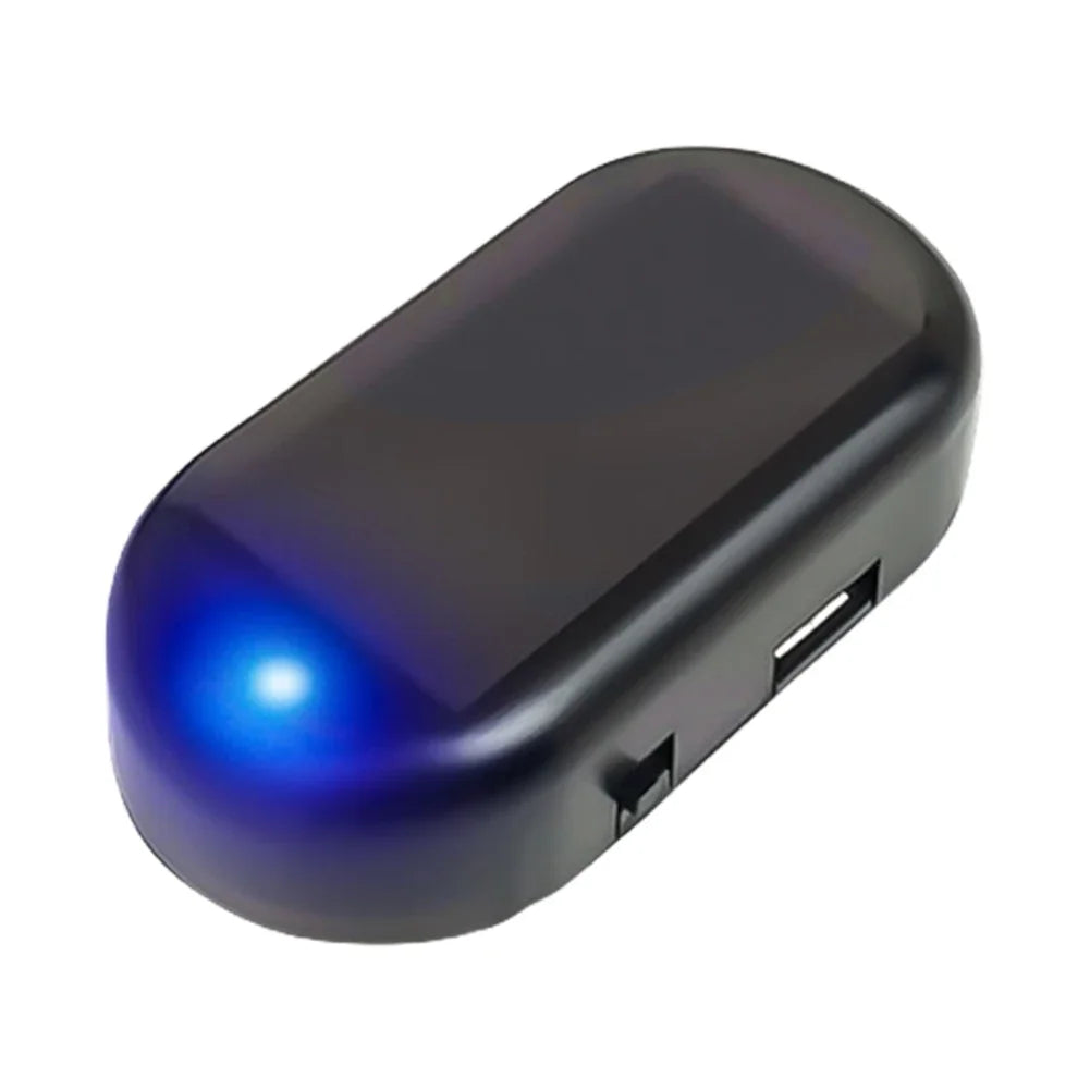 Solar Powered Car Fake Security Light Super Bright Simulated Dummy Alarm Blue/Red Light Wireless Warning Anti-Theft Caution Lamp