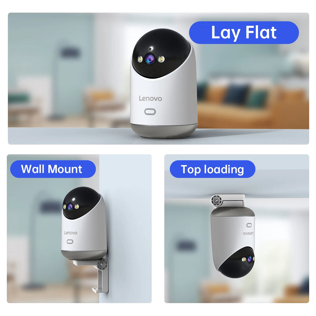 Lenovo 2MP WiFi Camera Smart Home Indoor Wireless IP Surveillance Camera Auto Tracking Security CCTV Surveillance Baby Monitor