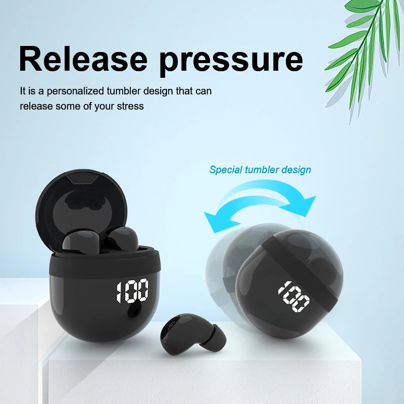 HOMEFISH SK18 Mini Sleep Wireless Earbuds, Bluetooth 5.3, Invisible In-Ear, Digital Display, Noise Cancelling for Side Sleepers