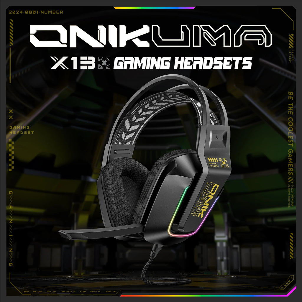 ONIKUMA X13 RGB Gaming Headset with Mic