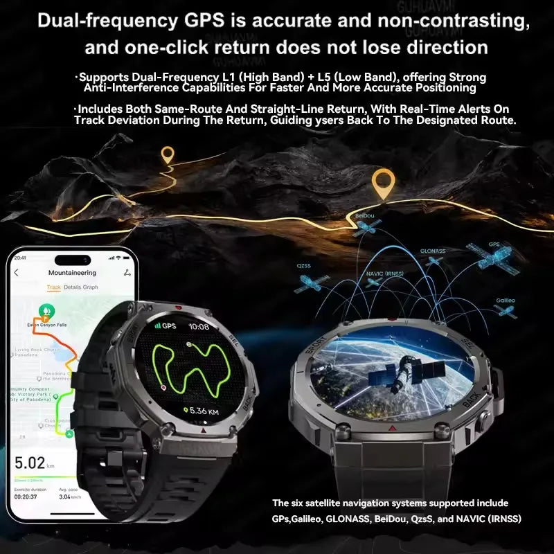 2026 GUHUAVMI Men's Smart Watch Waterproof IP69K Military-Grade Durability Bluetooth Call GPS Tracking Smartwatches Android iOS