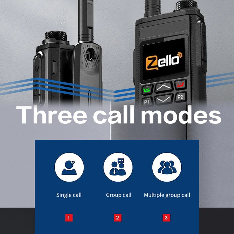 Android 8.1 | Zello 4G POC Radio - SIM/WiFi & Bluetooth, 100Mi Range, Professional Walkie Talkie