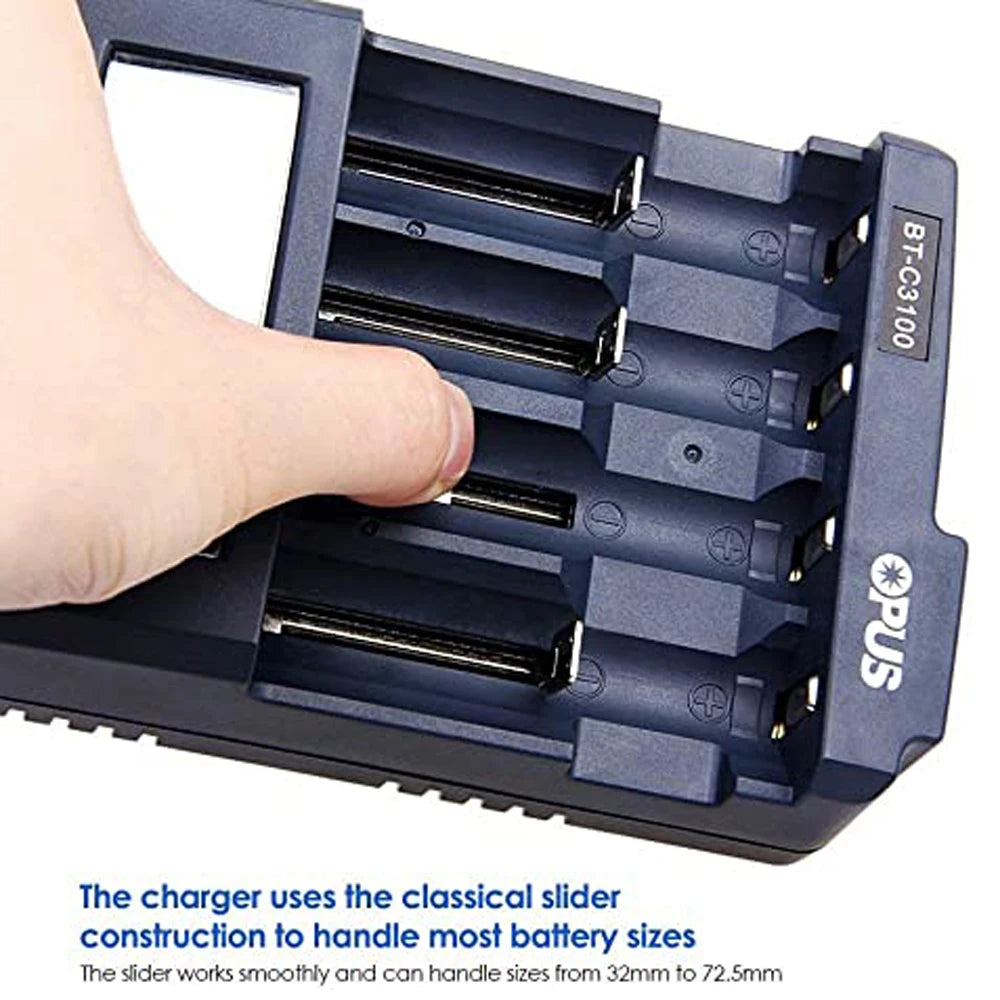 OPUS BT-C3100 V2.2 Universal Four Slots LCD Screen Replenisher Smart Rechargeable Smart Battery Charger Accessories & Parts New