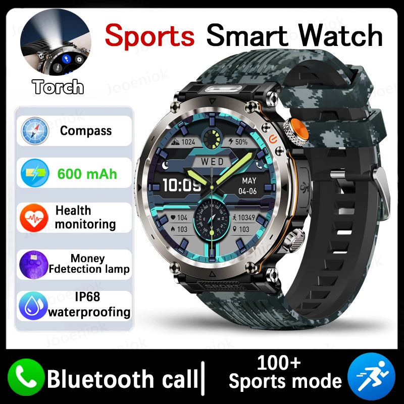 Outdoor Sports Smart Watch Men AMOLED Screen NFC Heart Rate Bluetooth Call 5ATM Waterproof Smartwatch 2025 New Fashion Luxury